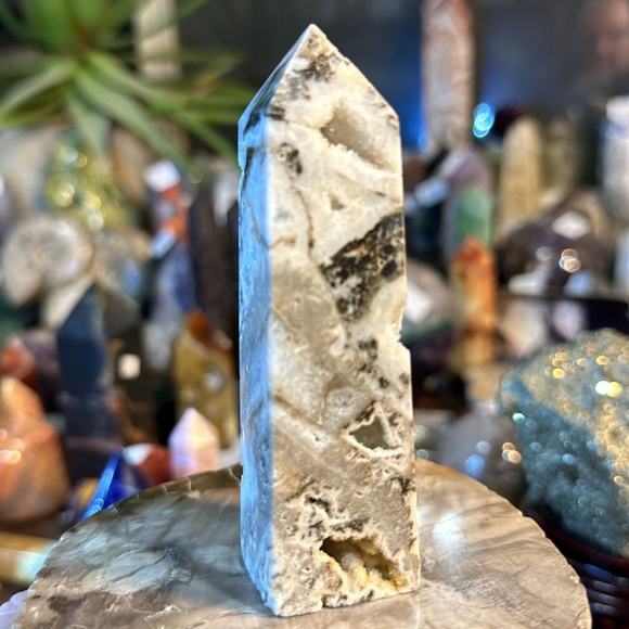 🎄SALE🎄Sphalerite 4 Sided Crystal Point With Druzy! - Picture 3 of 13